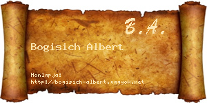 Bogisich Albert névjegykártya