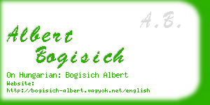 albert bogisich business card